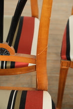 Load image into Gallery viewer, Biedermeier Double Pedestal Dining Set – Burled Top with 6 Restored Chairs