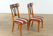 Load image into Gallery viewer, Biedermeier Double Pedestal Dining Set – Burled Top with 6 Restored Chairs