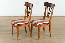 Load image into Gallery viewer, Biedermeier Double Pedestal Dining Set – Burled Top with 6 Restored Chairs