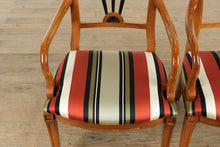 Load image into Gallery viewer, Biedermeier Double Pedestal Dining Set – Burled Top with 6 Restored Chairs