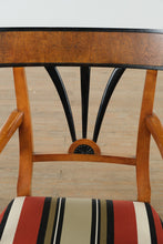 Load image into Gallery viewer, Biedermeier Double Pedestal Dining Set – Burled Top with 6 Restored Chairs