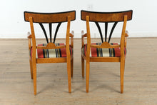Load image into Gallery viewer, Biedermeier Double Pedestal Dining Set – Burled Top with 6 Restored Chairs