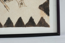 Load image into Gallery viewer, Vintage Folk Art Bird Pyrography on Hide Framed 11 x 10