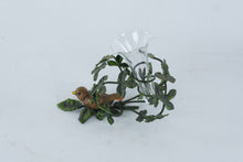 Load image into Gallery viewer, Bird Vine Glass Bud Vase Metal Candle Holder Decorative Accent