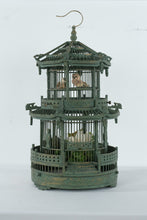 Load image into Gallery viewer, Vintage Chinese Style Pagoda Bird Cage With Carved Figures and Birds