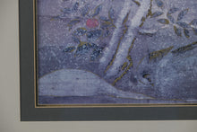 Load image into Gallery viewer, “Birds and Camellia in Snow” Framed Asian Art Print – Metallic Gold Highlights, Carriage House Interiors