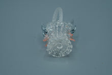 Load image into Gallery viewer, Handcrafted Art Glass Basket with Birds – Twisted Handle & Pink Accents
