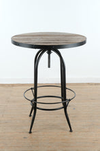 Load image into Gallery viewer, Industrial Reclaimed Wood Adjustable Pub Table and Stool Set ARHAUS Round Metal Base
