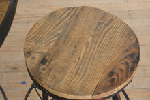 Load image into Gallery viewer, Industrial Reclaimed Wood Adjustable Pub Table and Stool Set ARHAUS Round Metal Base