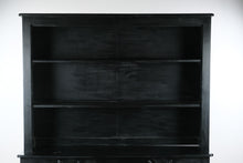 Load image into Gallery viewer, Black Painted Wood Buffet Cabinet and Open Hutch