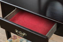 Load image into Gallery viewer, Black Cherry Finish Vanity Table with Mirror and Upholstered Bench