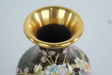 Load image into Gallery viewer, Cloisonné Enamel Vase with Bird & Blossom Motif on Stand