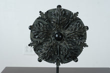 Load image into Gallery viewer, Decorative Black Metal Architectural Medallion Sculpture Table Accent