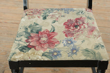 Load image into Gallery viewer, Black Farm House Wooden Chair with Floral Tapestry Fabric
