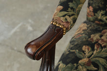 Load image into Gallery viewer, Traditional Floral Upholstered Accent Armchair with Carved Wood Frame