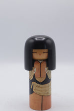 Load image into Gallery viewer, Vintage Japanese Kokeshi Doll Black Hair Apron Kimono Signed 5 Inch