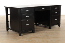 Load image into Gallery viewer, Black Haverty&#39;s Executive Desk with Front Bookcases
