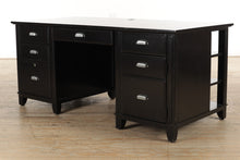 Load image into Gallery viewer, Black Haverty&#39;s Executive Desk with Front Bookcases

