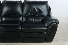 Load image into Gallery viewer, Black Leather Triple Reclining Sofa