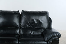 Load image into Gallery viewer, Black Leather Triple Reclining Sofa