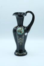 Load image into Gallery viewer, Fenton Art Glass 95th Anniversary Celtic Melon Pitcher – Black Hand-Painted, Limited Edition (2000)