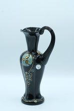 Load image into Gallery viewer, Fenton Art Glass 95th Anniversary Celtic Melon Pitcher – Black Hand-Painted, Limited Edition (2000)