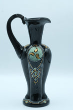 Load image into Gallery viewer, Fenton Art Glass 95th Anniversary Celtic Melon Pitcher – Black Hand-Painted, Limited Edition (2000)