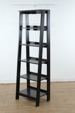 Load image into Gallery viewer, Modern Espresso Ladder Bookcase Shelf Unit