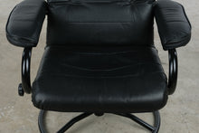 Load image into Gallery viewer, Black Leather Swivel Recliner Lounge Chair with Ottoman Base