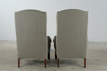 Load image into Gallery viewer, Pair of Traditional Striped Wingback Accent Chairs - Online Only