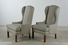 Load image into Gallery viewer, Pair of Traditional Striped Wingback Accent Chairs - Online Only