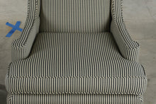 Load image into Gallery viewer, Pair of Traditional Striped Wingback Accent Chairs - Online Only
