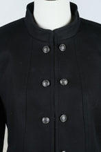 Load image into Gallery viewer, Talbots Black Military Double Breasted Knit Blazer Jacket Size 4