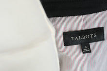 Load image into Gallery viewer, Talbots Black Military Double Breasted Knit Blazer Jacket Size 4