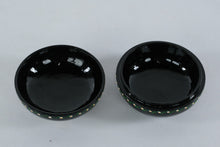 Load image into Gallery viewer, Black Lacquer Floral Trinket Box – Hand-Painted Daisy Motif, Round Decorative Box, 4” Diameter