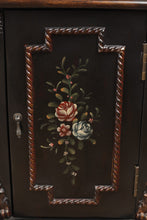 Load image into Gallery viewer, Black Side Table with Lower Rose Cabinet - Ultimate Accents