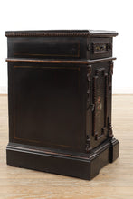 Load image into Gallery viewer, Black Side Table with Lower Rose Cabinet - Ultimate Accents