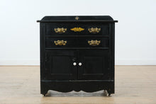 Load image into Gallery viewer, Antique Black Wash Cabinet with Backsplash