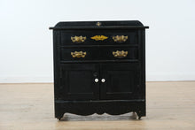 Load image into Gallery viewer, Antique Black Wash Cabinet with Backsplash