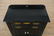 Load image into Gallery viewer, Antique Black Wash Cabinet with Backsplash