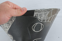 Load image into Gallery viewer, Mia Tyson Black White Sgraffito Pottery Bowl Woman Fish Studio Art Ceramic 10 Inch
