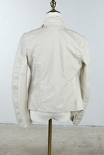 Load image into Gallery viewer, BlankNYC Ivory Draped Asymmetric Zip Moto Jacket Small