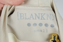 Load image into Gallery viewer, BlankNYC Ivory Draped Asymmetric Zip Moto Jacket Small