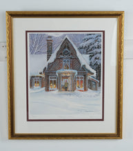 Load image into Gallery viewer, Blessings of Home by Trisha Romance – Limited Edition Signed & Numbered Print (70/2000) w/ COA – 21" x 24" Framed Winter Cottage Scene