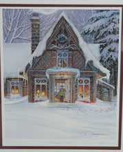 Load image into Gallery viewer, Blessings of Home by Trisha Romance – Limited Edition Signed & Numbered Print (70/2000) w/ COA – 21" x 24" Framed Winter Cottage Scene