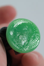 Load image into Gallery viewer, Hand-Blown Art Glass Figurine – Black-Suited Character on Green Base (Miniature Collectible)
