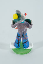 Load image into Gallery viewer, Hand-Blown Art Glass Clown Figurine with Accordion – Colorful Collectible Circus Character