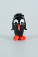 Load image into Gallery viewer, Miniature Hand-Blown Art Glass Penguin Figurine – Black & Orange Collectible with Whimsical Expression