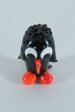 Load image into Gallery viewer, Miniature Hand-Blown Art Glass Penguin Figurine – Black & Orange Collectible with Whimsical Expression
