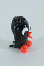 Load image into Gallery viewer, Miniature Hand-Blown Art Glass Penguin Figurine – Black & Orange Collectible with Whimsical Expression